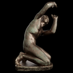 kneeling youth bronze