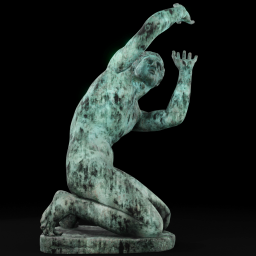 kneeling youth patina