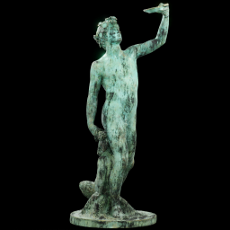 standing bacchus patina