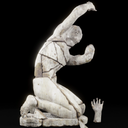 kneeling youth damaged