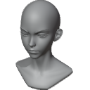 AnimeFemaleHeadBaseMeshFacialRig