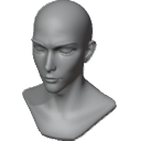 AnimeMaleHeadBaseMeshFacialRig