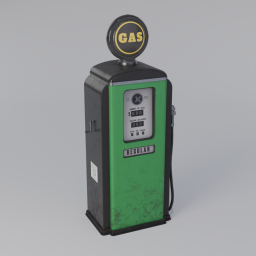 Vintage Gas Pump - Black and Green