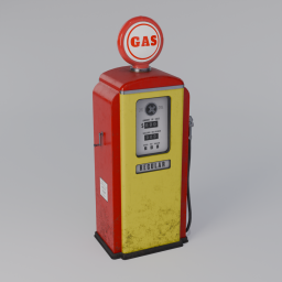 Vintage Gas Pump - Red and Yellow