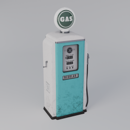 Vintage Gas Pump - Teal