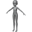 AnimeGirlBaseMesh3DModel