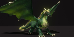 Realistic Green Dragon — Animated