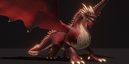 Realistic Red Dragon — Animated