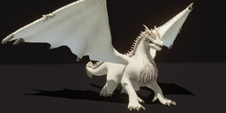 Realistic White Dragon — Animated