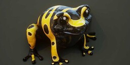 Cartoon Yellow-banded Frog — Animated