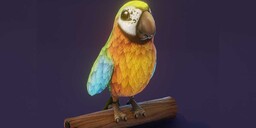 Cartoon Ara Blue-Yellow-Green - Animated