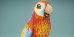 Cartoon Ara Red-Yellow-Blue - Animated