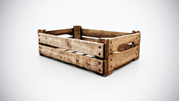 009 - Low Open Slatted Wooden Crate