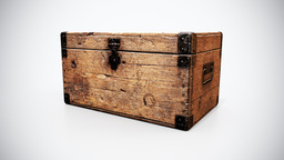 021 - Metal-Reinforced Wooden Storage Chest