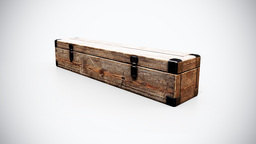 022 - Long Wooden Storage Chest