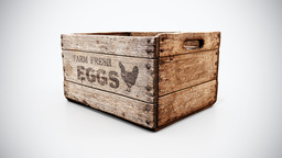 017 - Farm Fresh Eggs Wooden Crate