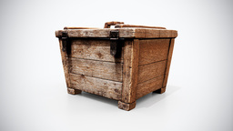 024 - Rustic Lidded Wooden Storage Bin