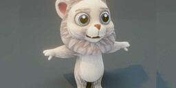 Cartoon White Lion — Animated