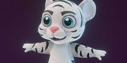 Cartoon White Tiger — Animated