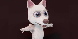 Cartoon White Wolf — Animated