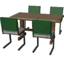 KI22_Rectangular_Table_4_Sled_Base_Chairs