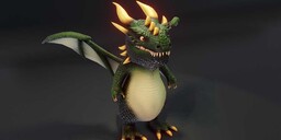 Cartoon Green Dragon - Animated