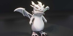 Cartoon White Dragon - Animated