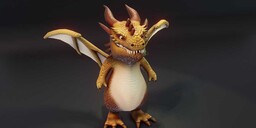 Cartoon Brown Dragon - Animated
