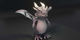Cartoon Grey Dragon - Animated