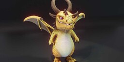 Cartoon Brass Dragon - Animated