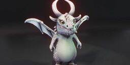Cartoon Silver Dragon - Animated