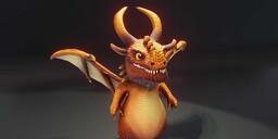 Cartoon Bronze Dragon - Animated