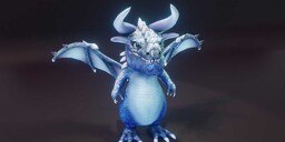 Cartoon Sapphire Dragon - Animated