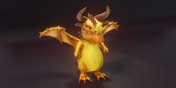 Cartoon Topaz Dragon - Animated