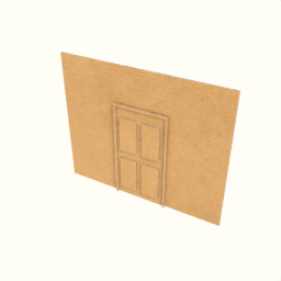 Wall with door, panelled