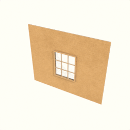Wall with window, grid