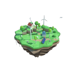 Eco green floating island