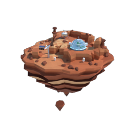 Mars floating island