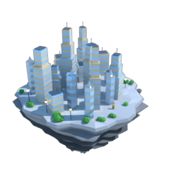 Skyscrapers bare island