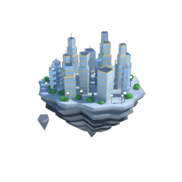 Skyscrapers floating island