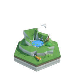 Waterfall hex tile