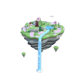 Zen garden floating island