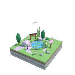 Zen garden square tile
