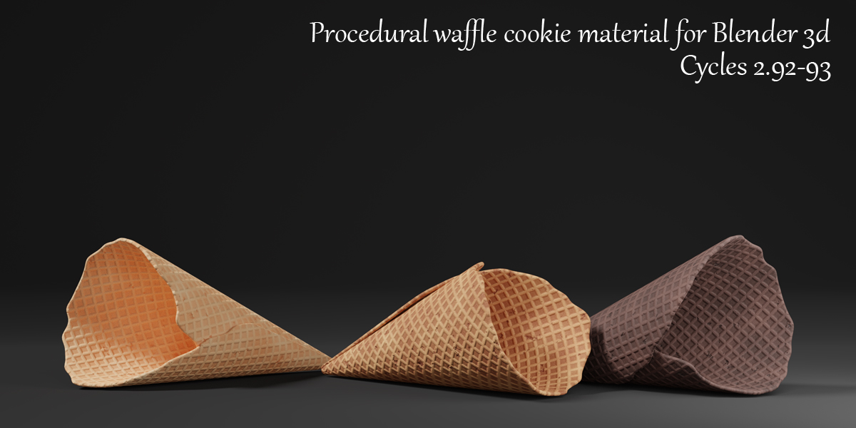 Procedural wafer cookie material for Blender 3D. Cycles 2.92-93 ...