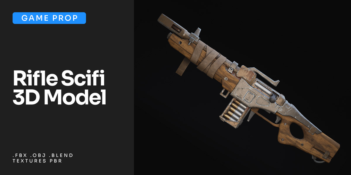 Rifle Sci-Fi Post Apocalypse Game Ready - Superhive (formerly Blender ...