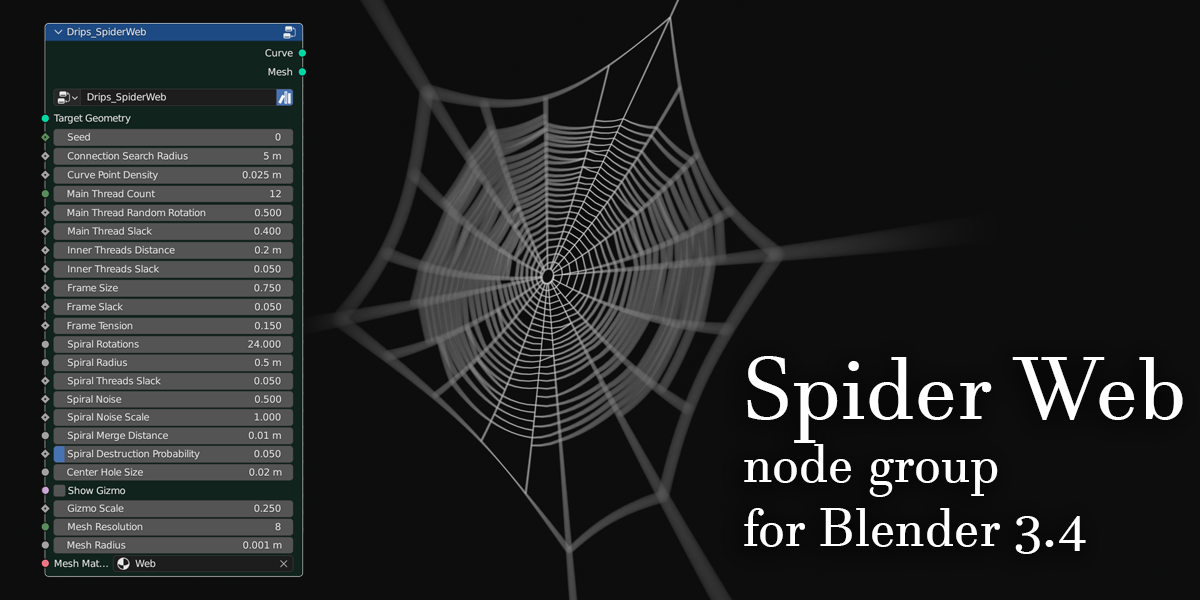 Spider Web Geometry Node Group For Blender 3 4 And Up Blender Market