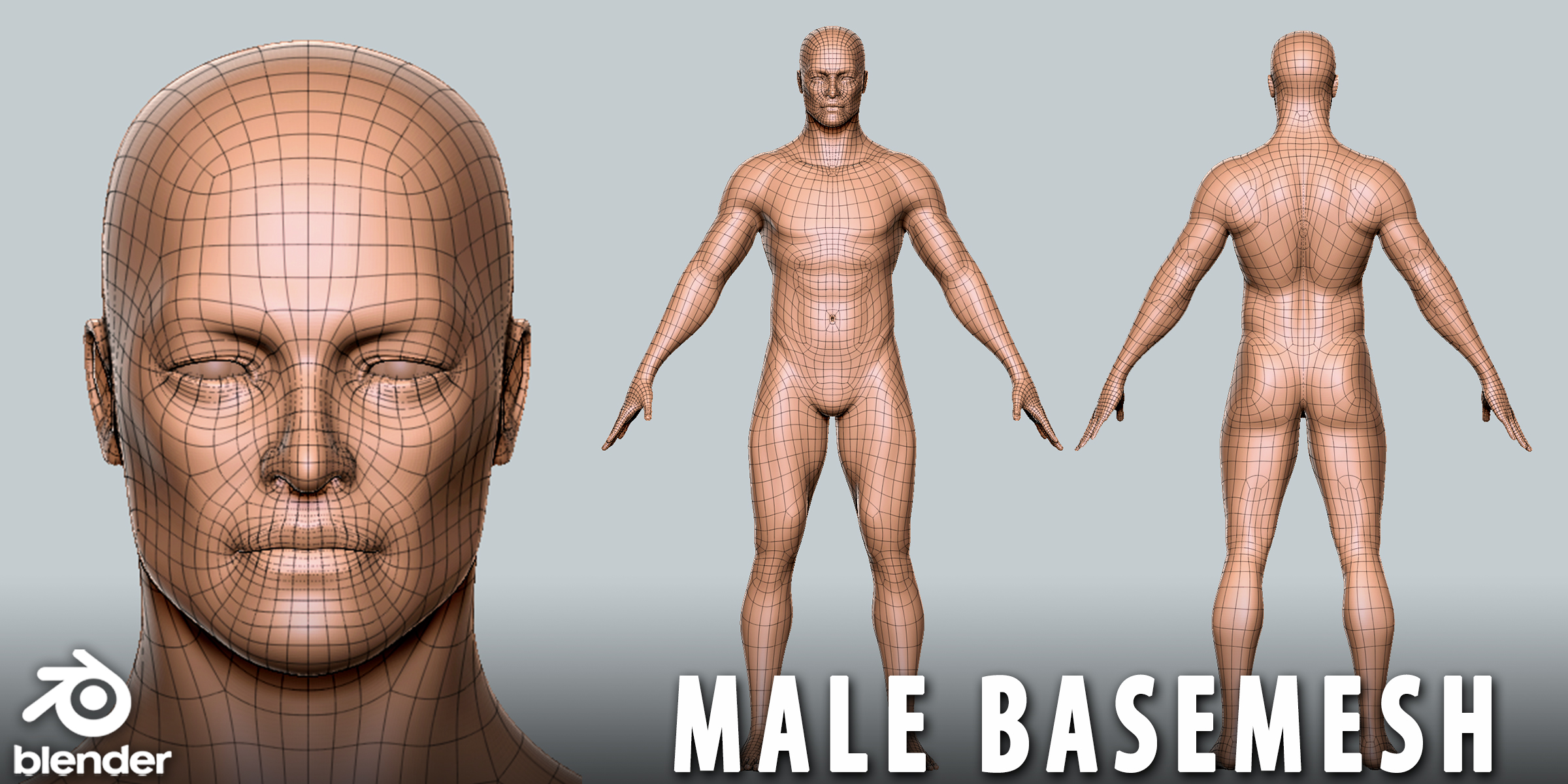 male-basemesh-topology-uv-map-blender-market