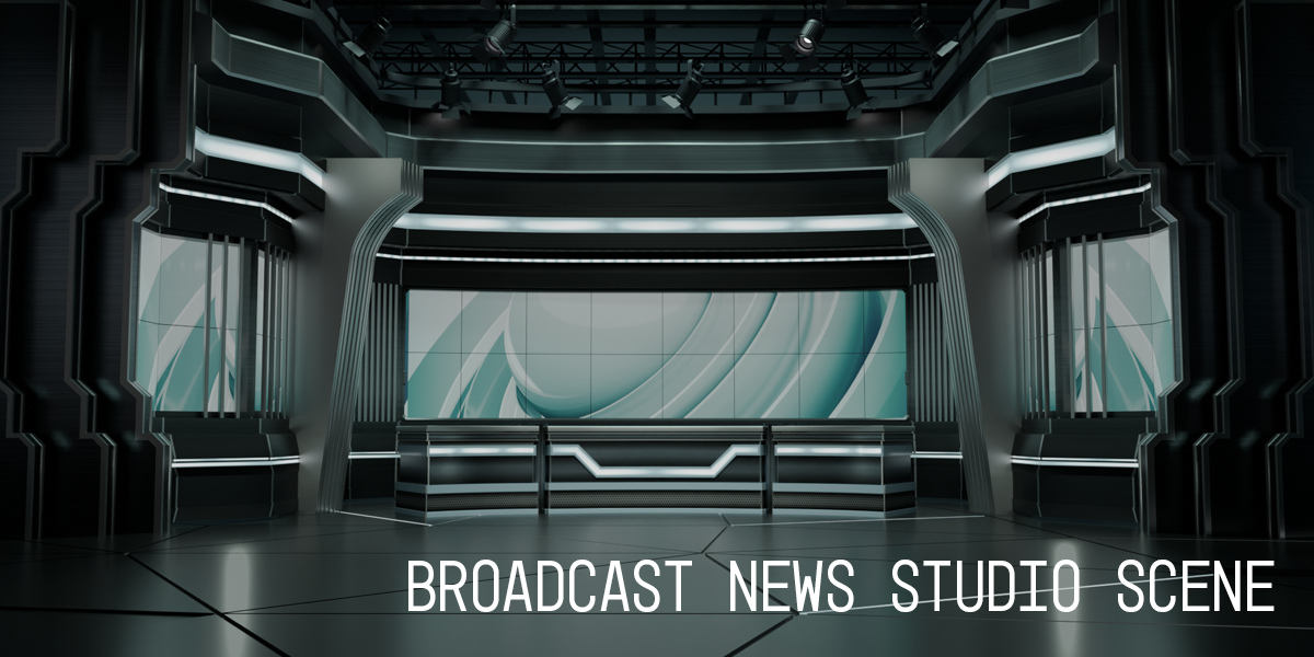 Broadcast News Studio Scene - Blender Market