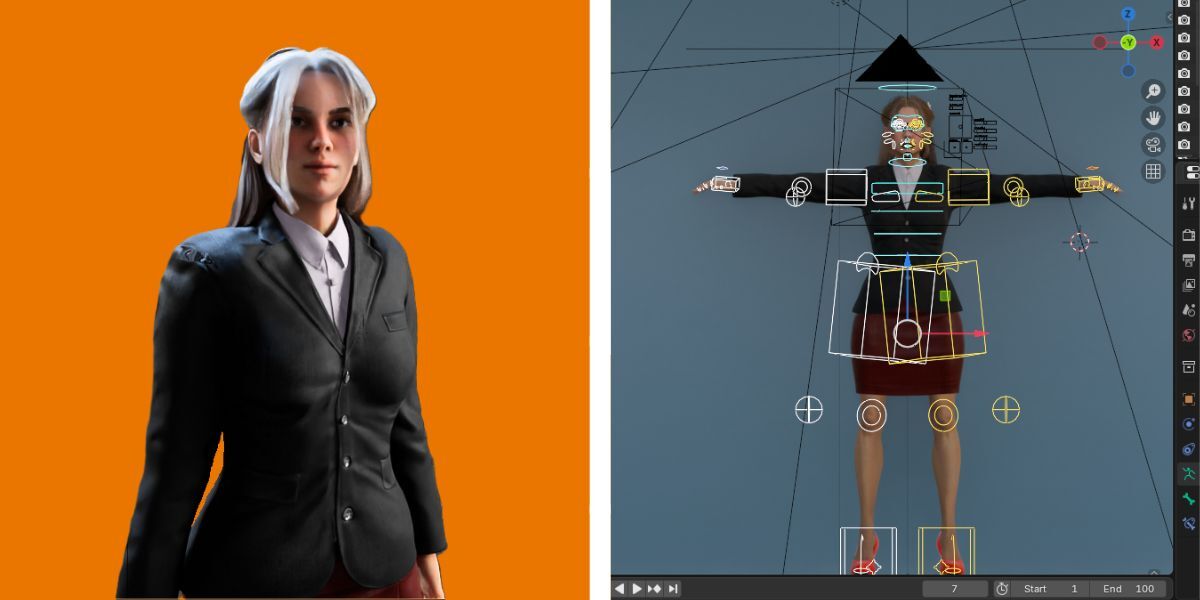 Realistic Character Rigs High-Quality Realistic Business Woman 3D Character | Auto-Rig Pro ...