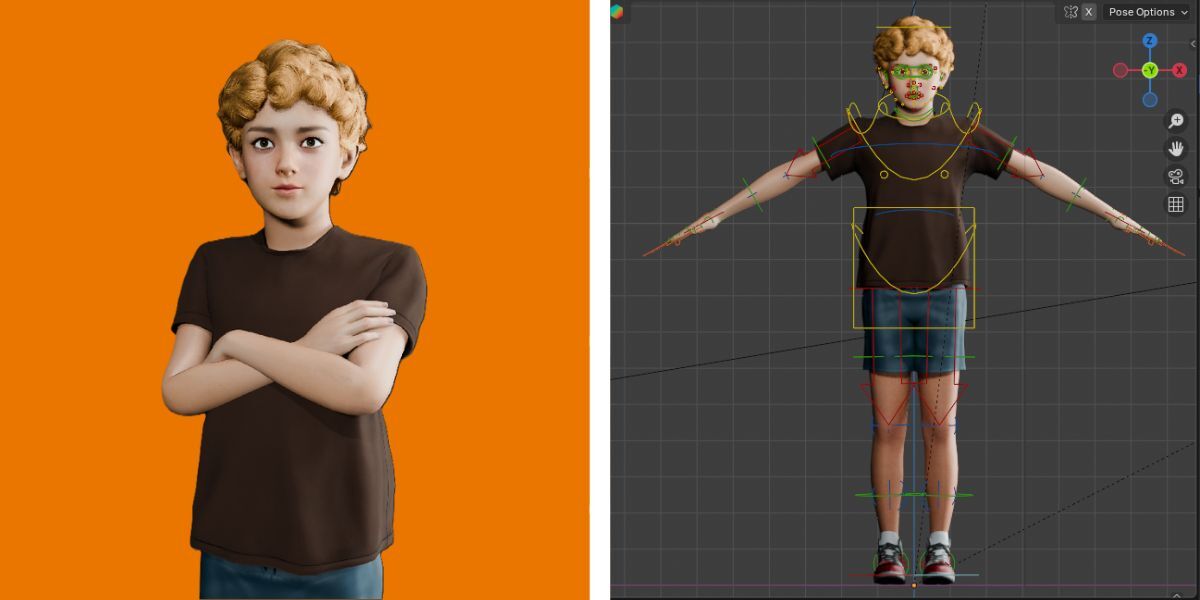 Rigged Boy Character v2 - Game Anim Ready (textured) - Superhive ...